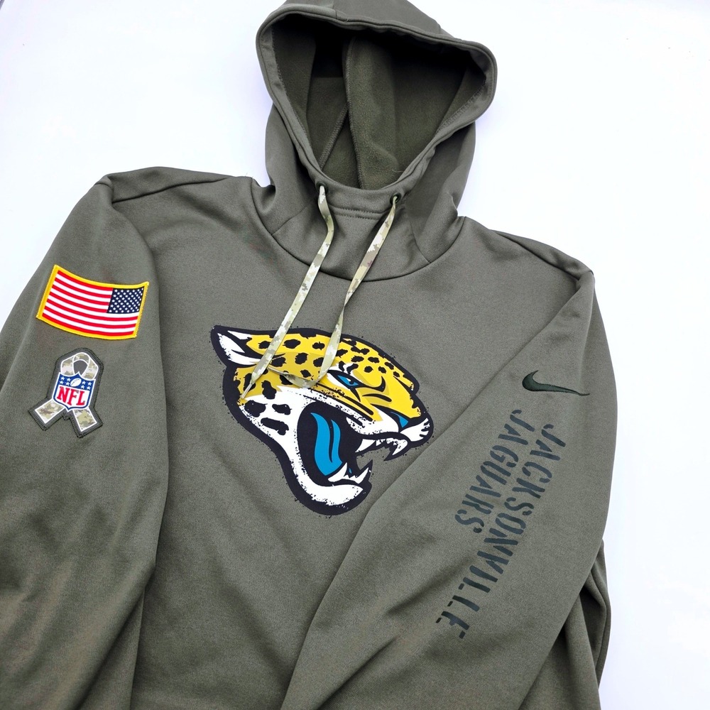 Nike Jacksonville Jaguars Salute to Service Hoodie Olive Green Mens Large